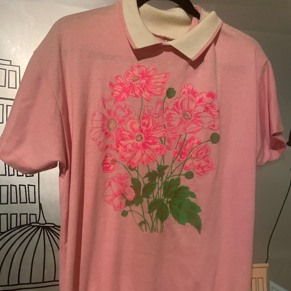 Super Cute Eighties Floral Collared Shirt
